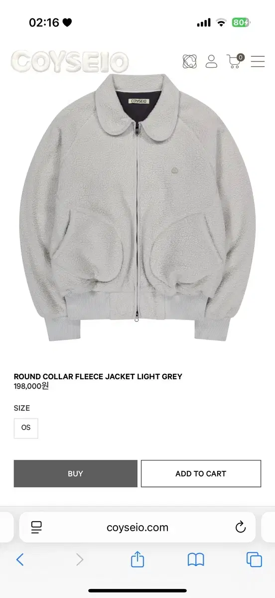 COYSEIO | 코이세이오 COYSEIO Round Neck Fleece Jacket on